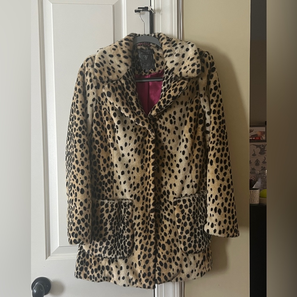 Guess Leopard Print Jacket Coat